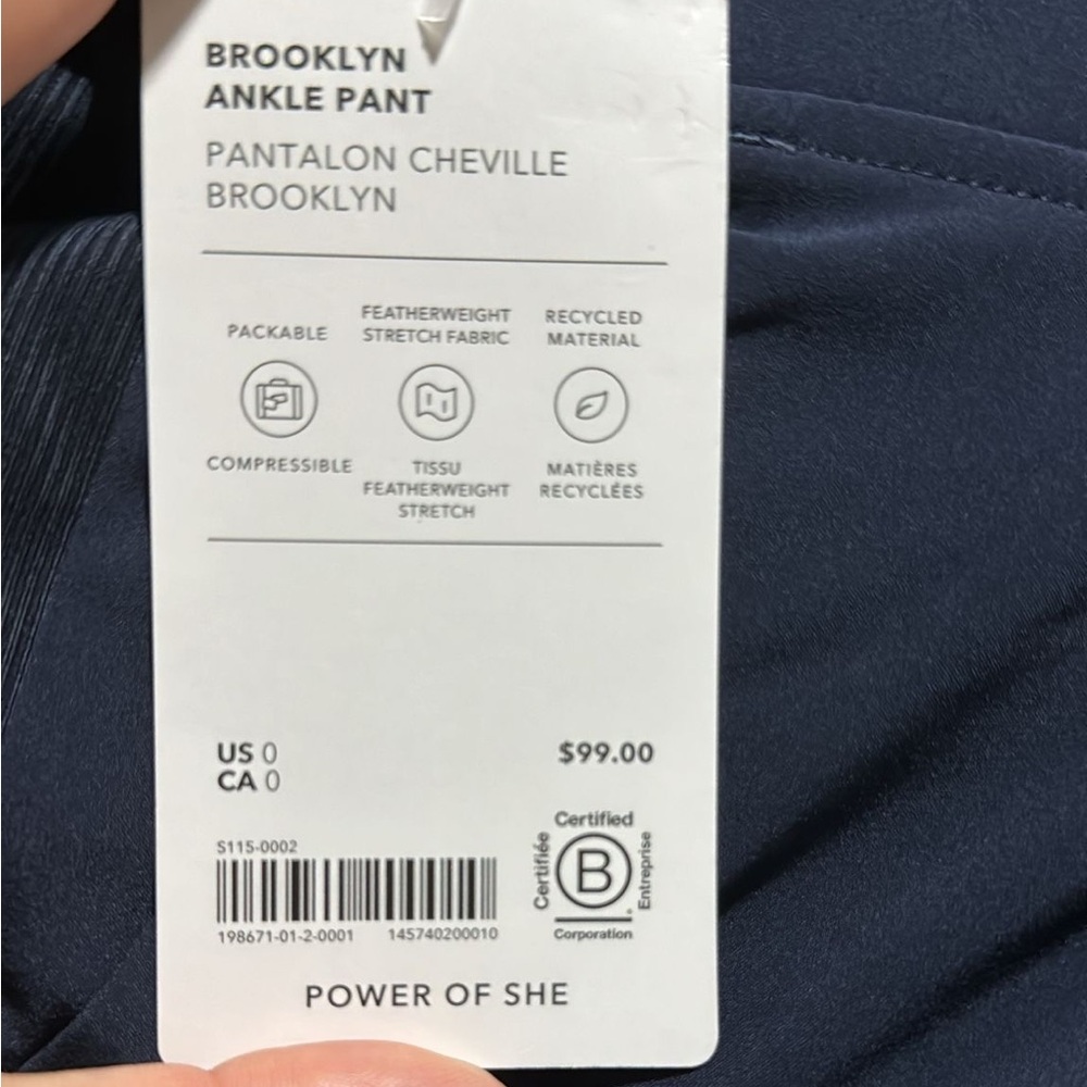 Athleta Brooklyn Mid Rise Ankle Pant // Navy #198671 - Picture 13 of 16